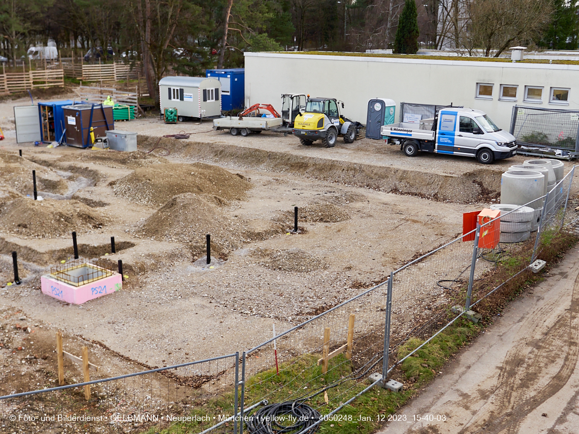 12.01.2023 - Baustelle an der Quiddestraße Haus für Kinder in Neuperlach